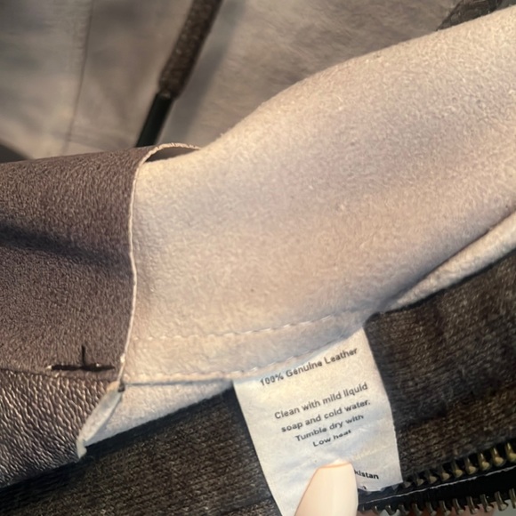 JACKETT NYC 100% Genuine Soft Leather Moto Washed Black Gray Hooded Jacket - Picture 4 of 8